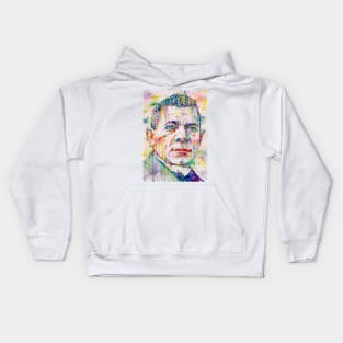 BOOKER T. WASHINGTON watercolor portrait Kids Hoodie